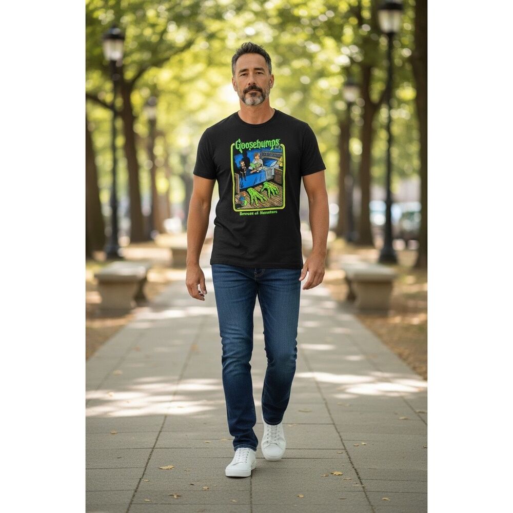 Goosebumps Beware of Monsters Graphic T-Shirt XL Horror Book Tee